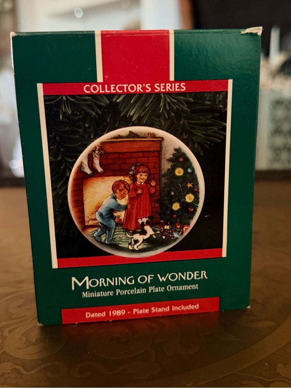 "Morning of Wonder" Hallmark Miniature Porcelain Plate Ornament - Green
